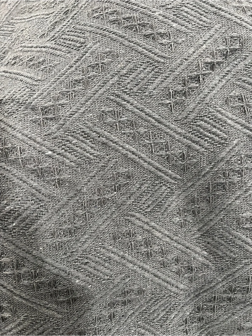 Textured Fringe Bedspread - Charcoal Gray